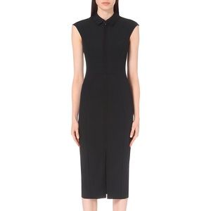 * SOLD * Ted Baker Black Abigael Grosgrain Detail Midi Dress - US 10 TB 4
